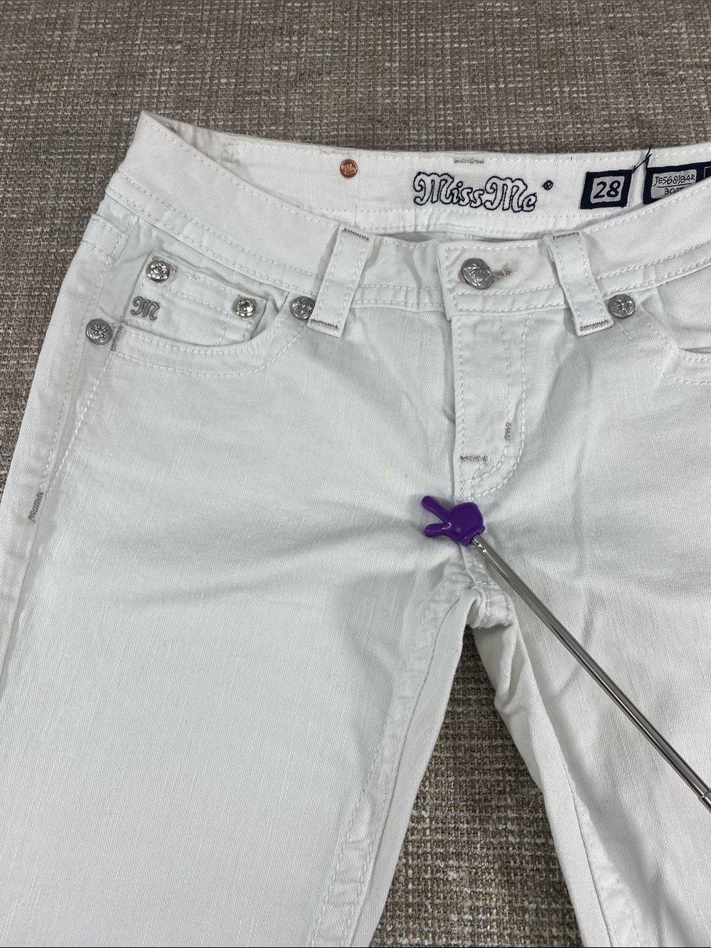 Miss Me White Boot Cut Jeans - Picture 4 of 16